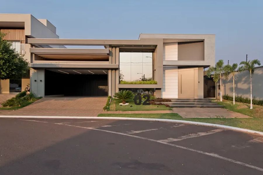 Projeto de arquitetura em Maracaju MS: fachada de residência de alto padrão por Juliana Saraiva